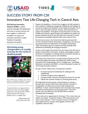 Innovators Test Life-Changing Tech in Central Asia