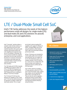 LTE/Dual-Mode Small Cell