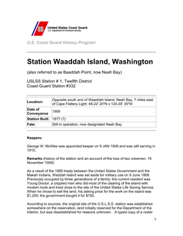 Station Waaddah Island, Washington