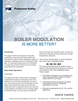 Boiler Modulation – Is More Better?