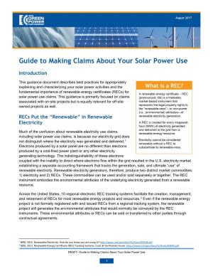 Guide to Making Claims About Your Solar Power Use