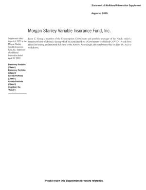 Morgan Stanley Variable Insurance Fund, Inc