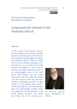 Compassion for Animals in the Orthodox Church