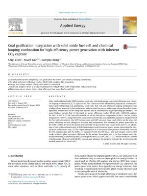 Coal Gasification Integration with Solid Oxide Fuel Cell and Chemical