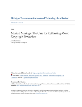 The Case for Rethinking Music Copyright Protection, 10 Mich