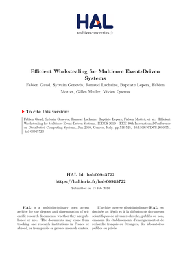 Efficient Workstealing for Multicore Event-Driven Systems