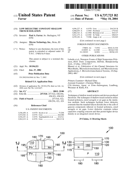 (12) United States Patent (10) Patent No.: US 6,737,723 B2 Farrar (45) Date of Patent: *May 18, 2004