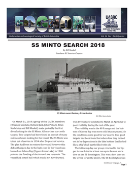 SS MINTO SEARCH 2018 by Bill Meekel Southern BC Interior Chapter