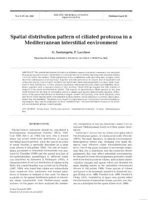 Spatial Distribution Pattern of Ciliated Protozoa in a Mediterranean Interstitial Environment