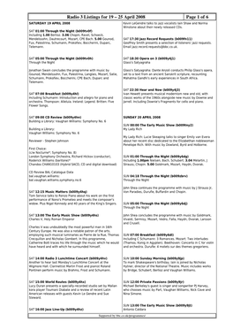 Radio 3 Listings for 19 – 25 April 2008 Page 1 of 6