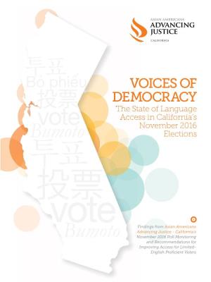 Advancing Justice State of Language in California's Election 2016