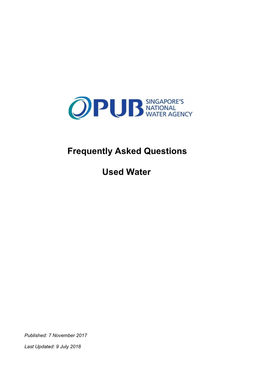 Frequently Asked Questions Used Water