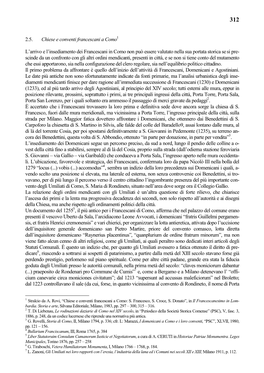 2.5. Chiese E Conventi Francescani a Como L'arrivo E L'insediamento Dei Francescani in Como Non Può Essere Valutato Nella S