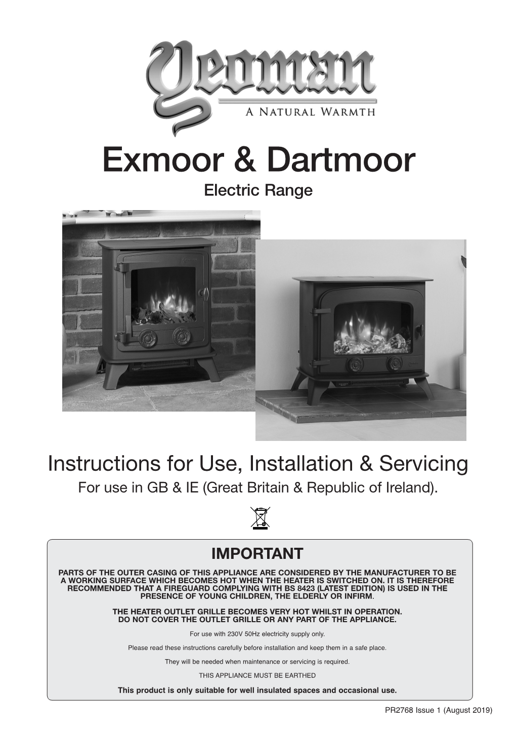 Exmoor & Dartmoor Electric Instructions