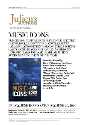 Music Icons Press Release