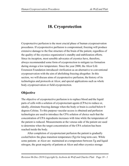 18. Cryoprotection