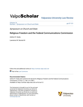 Religious Freedom and the Federal Communications Commission