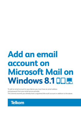 Add an Email Account on Microsoft Mail on Windows 8.1
