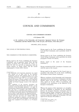 Council and Commission