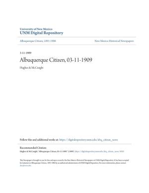 Albuquerque Citizen, 03-11-1909 Hughes & Mccreight