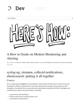 A How to Guide on Modern Monitoring and Alerting Syslog-Ng, Riemann