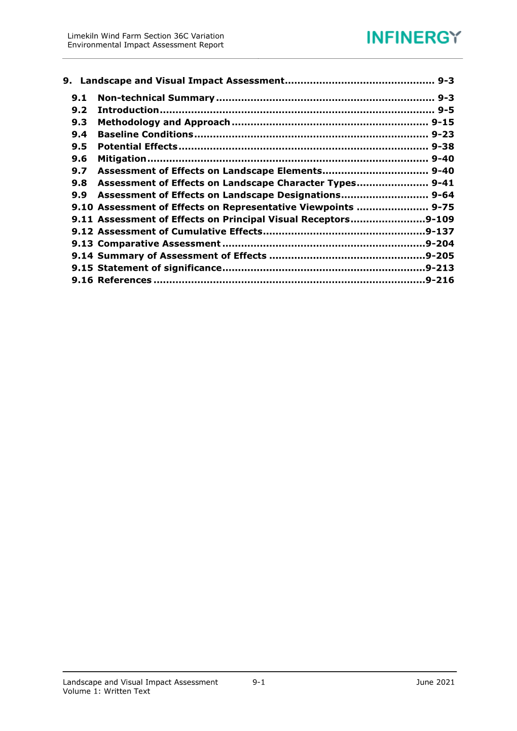 9. Landscape and Visual Impact Assessment