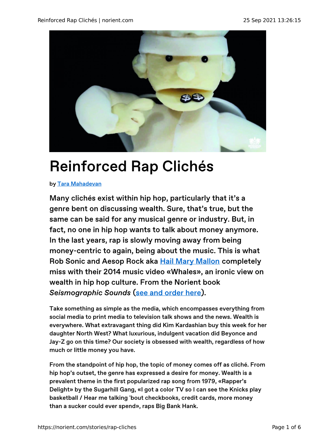 Reinforced Rap Clichés | Norient.Com 25 Sep 2021 13:26:15