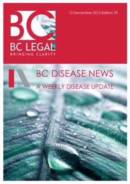 Bc Disease News a Weekly Disease Update