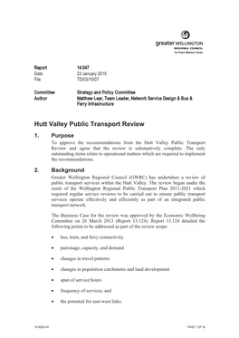 Hutt Valley Public Transport Review 1