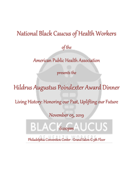 National Black Caucus of Health Workers Hildrus Augustus