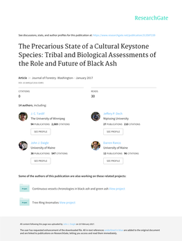 Tribal and Biological Assessments of the Role and Future of Black Ash