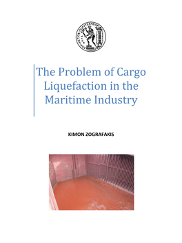 The Problem of Cargo Liquefaction in the Maritime Industry