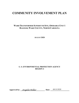 Community Involvement Plan, Ward Transformer Superfund Site