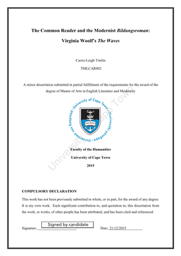 Virginia Woolf's the Waves’, English Academy Review: Southern African Journal of English Studies, Vol