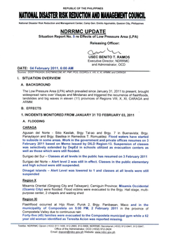 NDRRMC Update Sitrep No. 5 LPA 04 February 2011