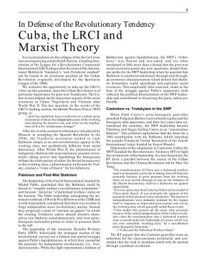 Cuba, the LRCI and Marxist Theory