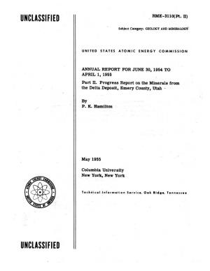 Annual Report for June 30 1954 to April 1 1955