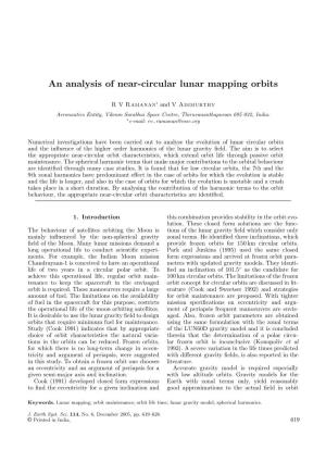 An Analysis of Near-Circular Lunar Mapping Orbits
