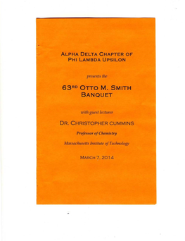 63Rd Otto M. Smith Banquet