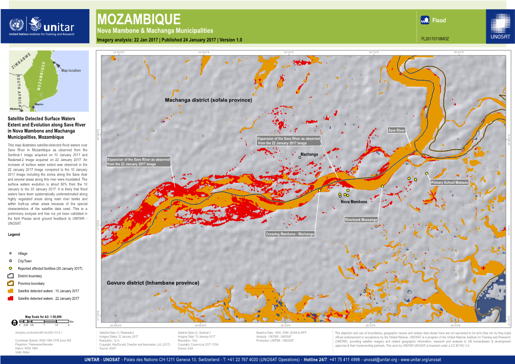 MOZAMBIQUE AÆ Flood Nova Mambone & Machanga Municipalities Imagery Analysis: 22 Jan 2017 | Published 24 January 2017 | Version 1.0 FL20170118MOZ