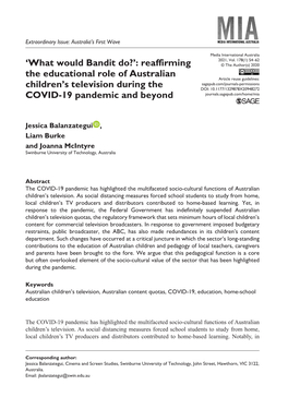 Reaffirming the Educational Role of Australian Children's