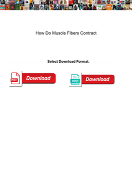 How Do Muscle Fibers Contract