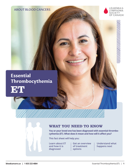 Essential Thrombocythemia ET