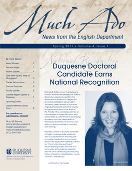 Duquesne Doctoral Candidate Earns National Recognition
