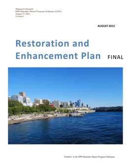 Shoreline Master Program Restoration and Enhancement Plan