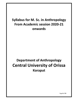 Download Syllabus for M.Sc. in Anthropology