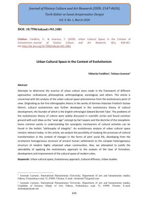 Urban Cultural Space in the Context of Evolutionism