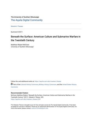 American Culture and Submarine Warfare in the Twentieth Century