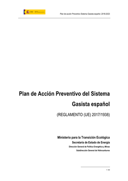 Evaluación De Riesgos Del Sistema Gasista Español 2018-2023