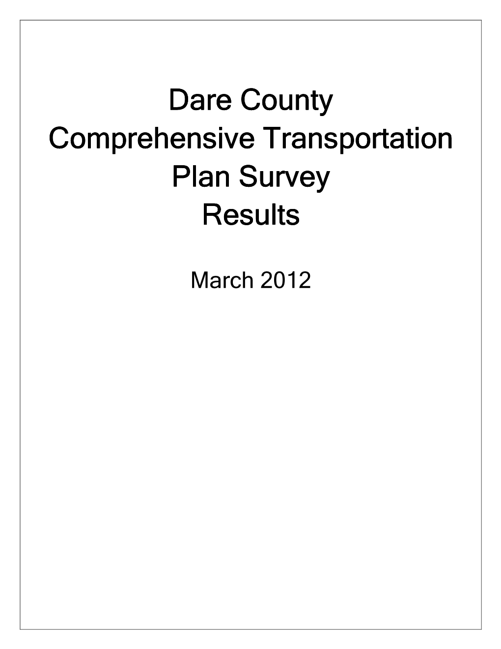 Dare County Survey Charts and Graphs